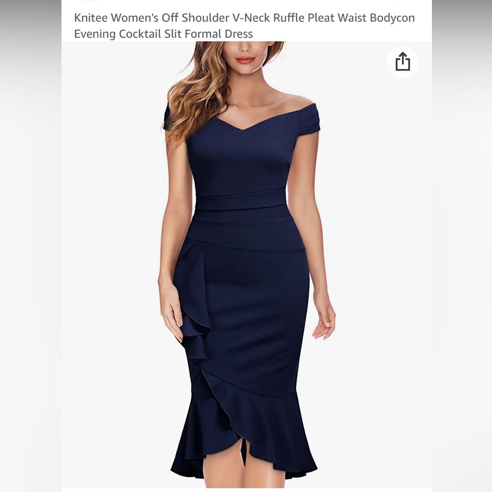 Navy blue midi dress. Brand new never been worn. Medium size.